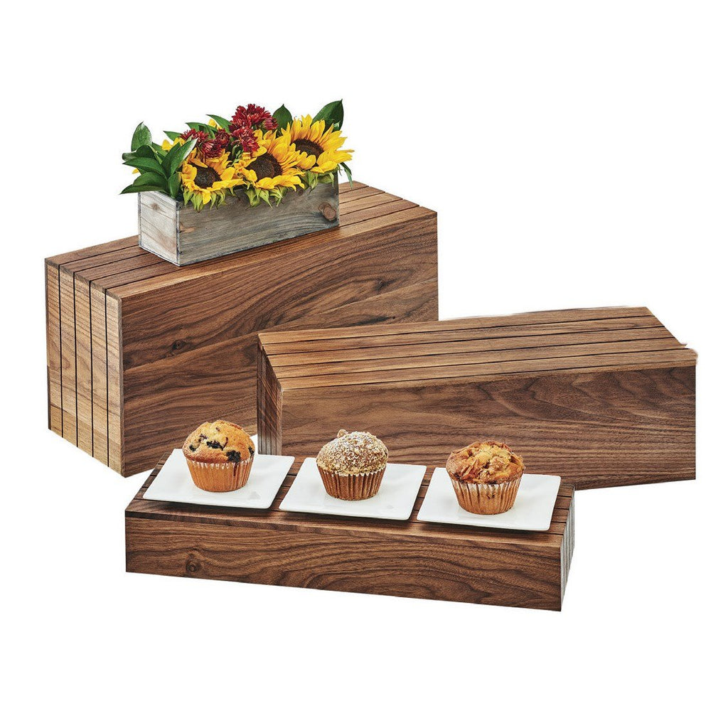 Cal-Mil 166-7-78 Mid-Century Display Crate/ Riser - 7"H, Walnut
