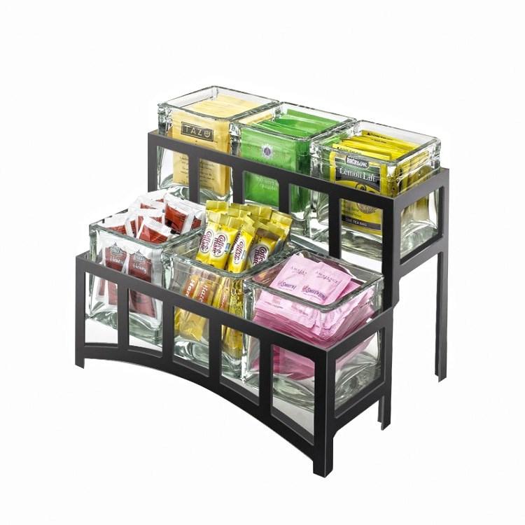 Cal-Mil 1723-13 Condiment Jar Display with (6) Compartments, Black