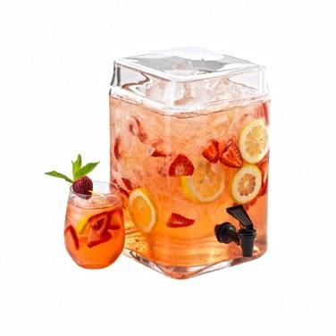 Cal-Mil 1733-2 Beverage Dispenser, 2 Gallon 12"H, Square Glass