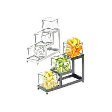 Cal-Mil 1803-4-49 Chrome Condiment Jar Display with (3) Compartments