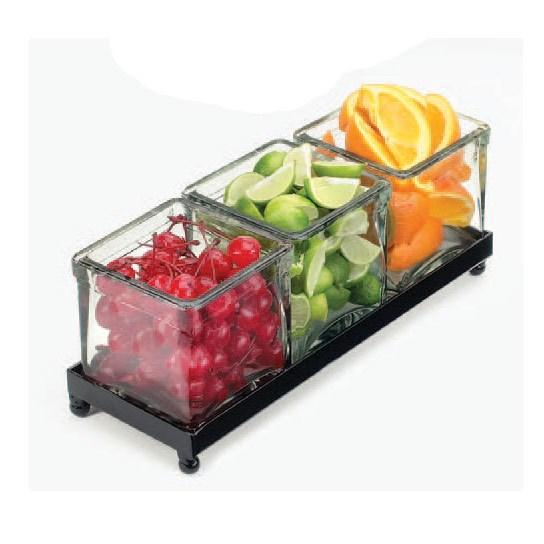 Cal-Mil 1805-4-13 Iron Black Three Jar Horizontal Display