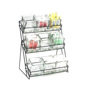 Cal-Mil 1812-13 Iron Three Tier Black Nine Jar Display