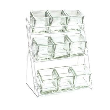 Cal-Mil 1812-39 Iron Three Tier Silver Nine Jar Display