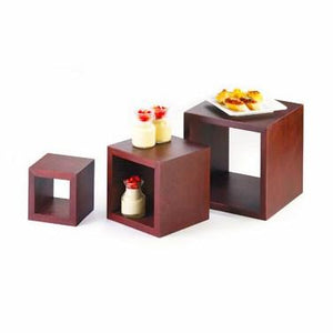 Cal-Mil 1915 Westport Cube Riser Set, 3-Piece, Sizes: 9" Square, 7" Square, and 5" Square, Dark Wood