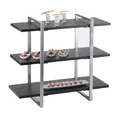 Cal-Mil 1940-96 Midnight 3-Shelf Metal Frame Riser with Silver Frame
