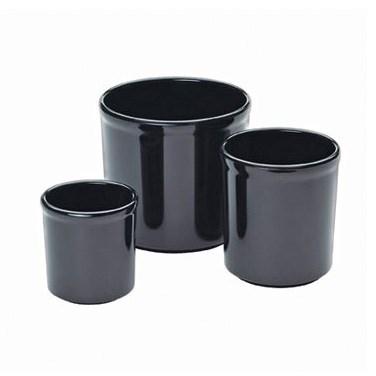Cal-Mil 1950-16-13 Black 16 Oz. Round Melamine Condiment Jar