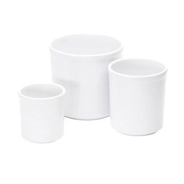 Cal-Mil 1950-16-15 White 16 Oz. Round Melamine Condiment Jar