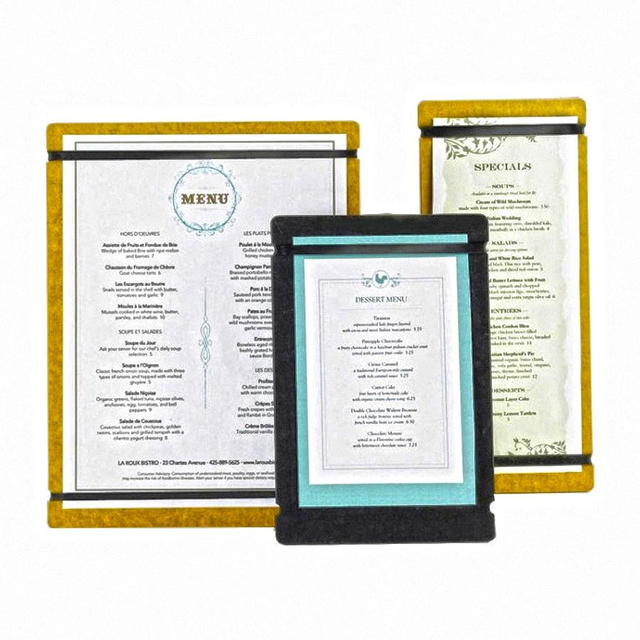 Cal-Mil 2034-57-13 5" X 7" Black Menu Board with Flex Bands