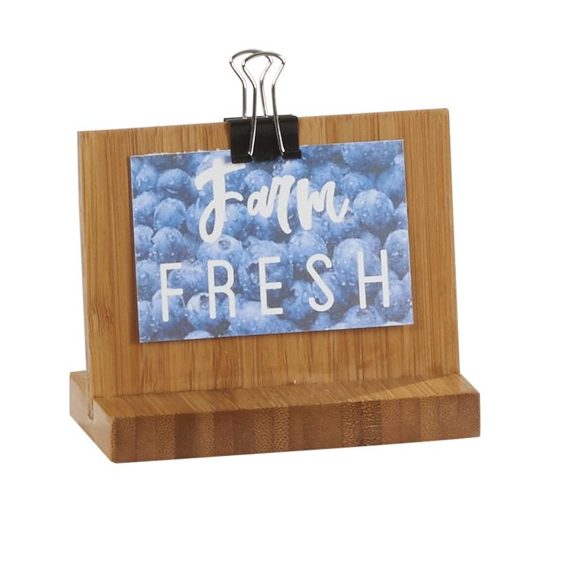 Cal-Mil 2036-32-60 Rectangular Clipboard Menu Holder, 4"W X 2"D X 3.25"H OAL, Bamboo