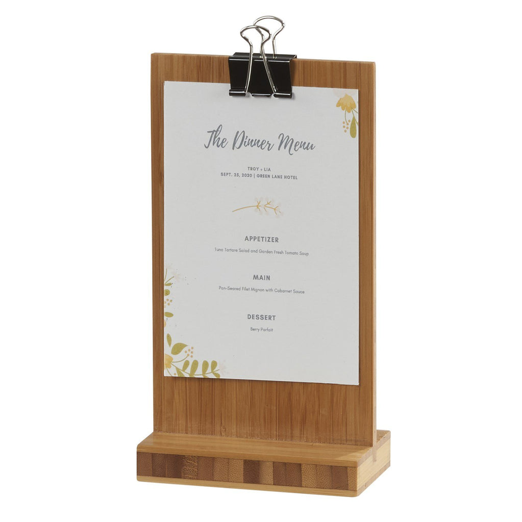 Cal-Mil 2036-46-60 Bamboo Clipboard Menu Holder - 8.5"H