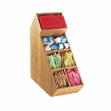 Cal-Mil 2052-60 Bamboo Stir Stick and Condiment Display with Removable Dividers