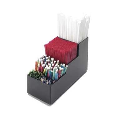 Cal-Mil 213 Classic Straw Organizer - (5) Section, Plastic, Black