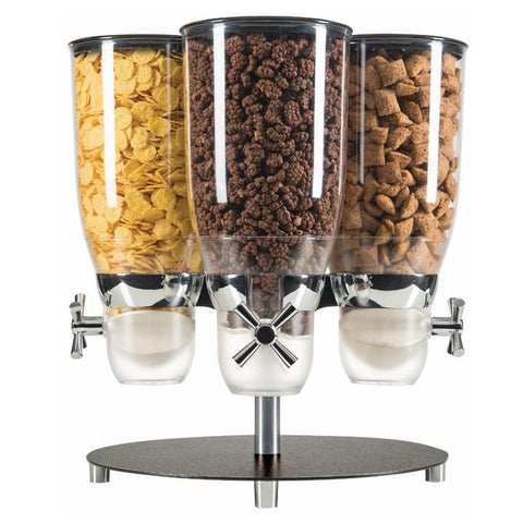 Cal-Mil 22004-4-13 Rotating Cereal Dispenser with (4) 3.5 Liter Containers - Metal Base, Black