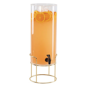 Cal-Mil 22005-3-46 3 Gallon Round Beverage Dispenser with Ice Chamber - Metal Base, Brass