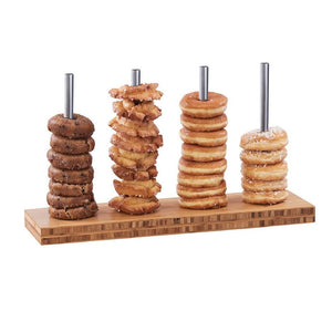 Cal-Mil 22008-4-60 4 Peg Donut/Bagel Display Tray, Bamboo