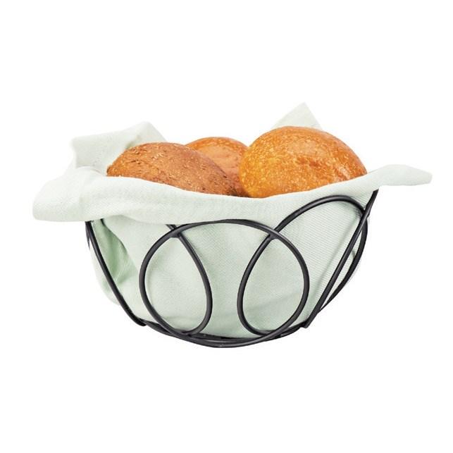 Cal-Mil 22009-13 6.5" Round Bread Basket - Wire, Black