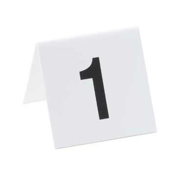 Cal-Mil 227-2 White/Black Double-Sided Number Tents 51-75