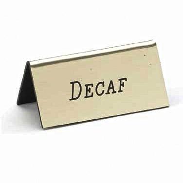 Cal-Mil 228-2-011 Beverage Tent Sign (Decaf), Gold