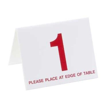 Cal-Mil 234-1 White/Red Double-Sided Number Tents 26-50
