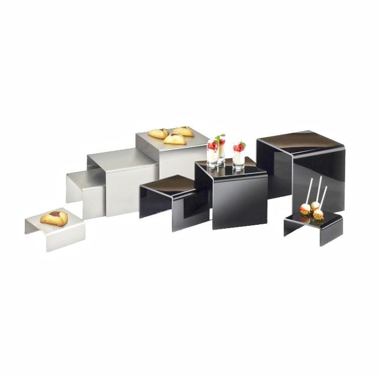 Cal-Mil 239-4 6" Classic Square Riser - 4"H, Stainless Steel