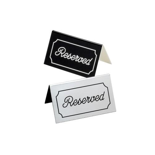 Cal-Mil 273-1 5" X 3" Red/White Double-Sided "Reserved" Tent Sign