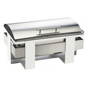 Cal-Mil 3017-55 Rectangular Luxe Chafer - Stainless with White Frame