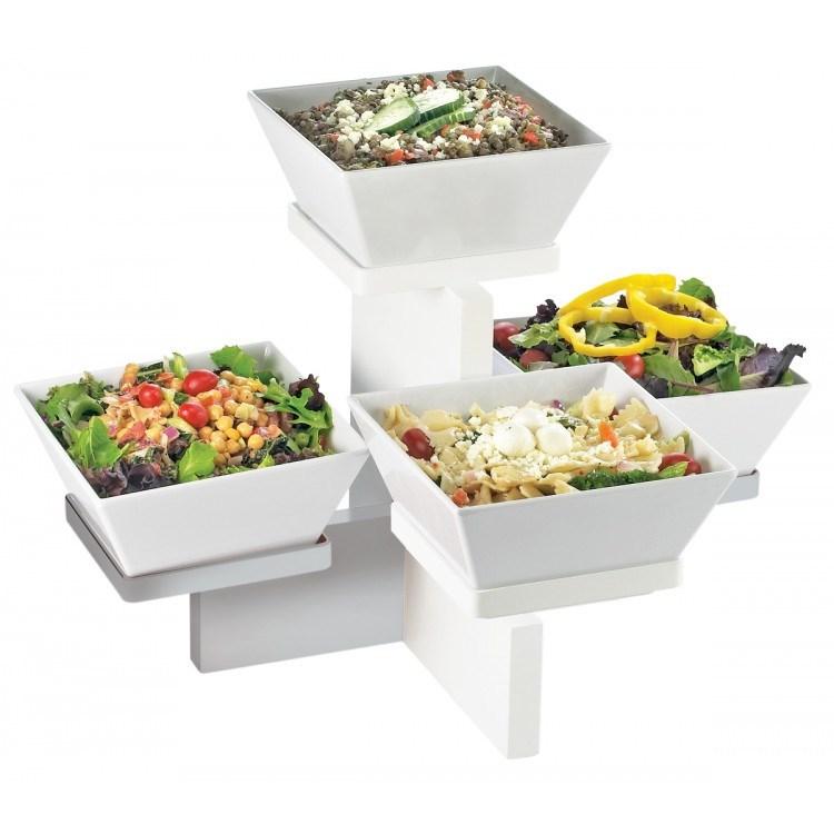 Cal-Mil 3024-55 4 Tier Multi-Tier Bowl Display, Melamine, White, Steel