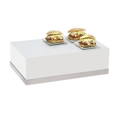 Cal-Mil 3025-55 Rectangular Luxe Display Riser - 20"D , White, Stainless Steel
