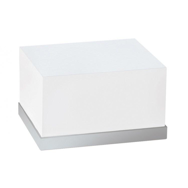 Cal-Mil 3026-55 Rectangular Luxe Display Riser - 10"D , White, Stainless Steel