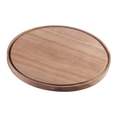 Cal-Mil 3052-78 Round Walnut Serving Board - 12" X 0.75"