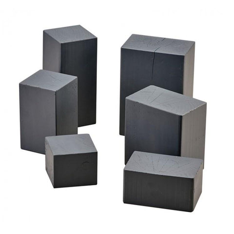 Cal-Mil 3056-338 3.5" Square Buffet Riser Block - 8"H, Wood, Charcoal