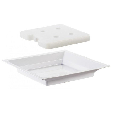 Cal-Mil 3065 2"H Square Cold Plate Liner with Cold Pack - Melamine, White