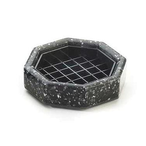 Cal-Mil 310-4-31 4" Octagon Stone Drip Tray with Removable Inner Tray, Black Ice