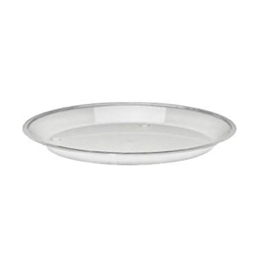 Cal-Mil 315-12-13 Round Turn N Serve Shallow Tray, 12", Black Acrylic