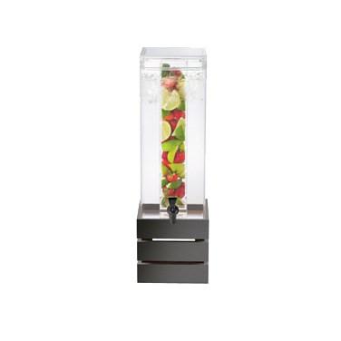 Cal-Mil 3301-3INF-96 3 Gallon Square Beverage Dispenser - Lid, Spigot, Acrylic, Midnight Bamboo