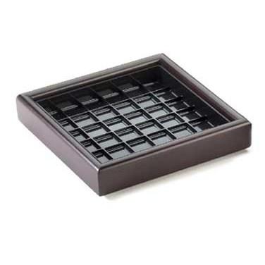 Cal-Mil 330-6-52 6" Dark Wood Square Drip Tray