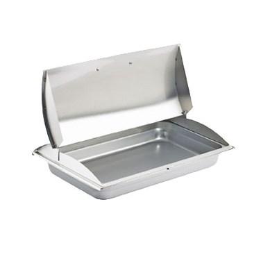 Cal-Mil 3325-55 Chafer Cover, 21"W X 13"D X 2.5"H, Rectangular, Handled, Stainless Steel