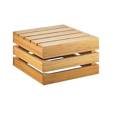 Cal-Mil 3332-7-60 12" Square Crate Riser - 7"H, Bamboo
