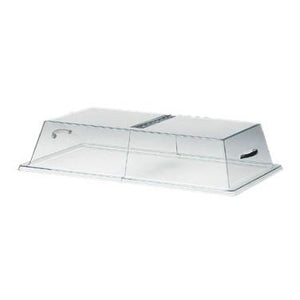 Cal-Mil 334-12 Display Cover with Center Hinge & Flat Top, Clear