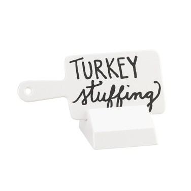 Cal-Mil 3345-15 White Write-On Paddle Sign with Stand - 4.5" X 2"