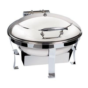 Cal-Mil 3368-49 6.5 Qt. Chrome Plated Round Chafer with Lid