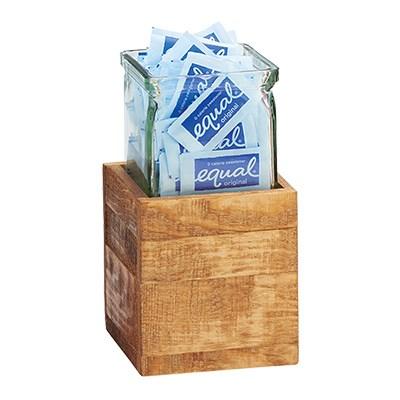 Cal-Mil 3427-5-99 4.5" Square Madera Jar Riser - 5"H, Reclaimed Wood
