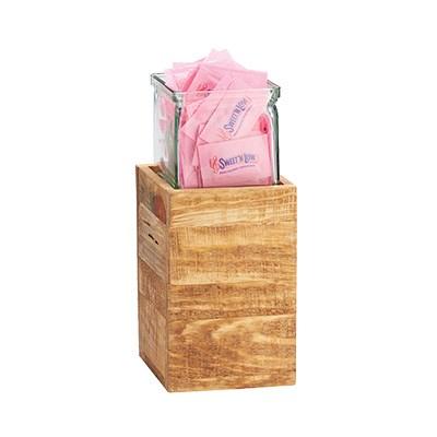 Cal-Mil 3427-7-99 4.5" Square Madera Jar Riser - 7"H, Reclaimed Wood