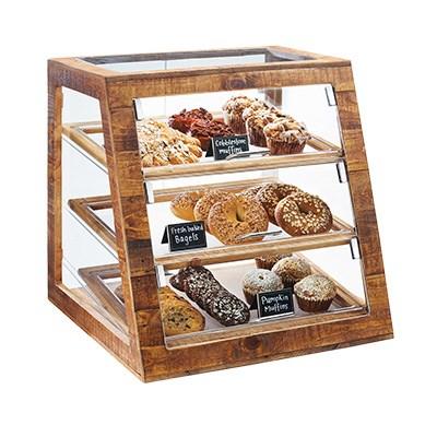 Cal-Mil 3432-S-99 Madera 3 Tier Slanted Self Serve Bakery Case, Reclaimed Wood