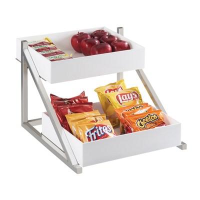 Cal-Mil 3448-55 Luxe 2-Tier Merchandiser, Metal Frame, Silver