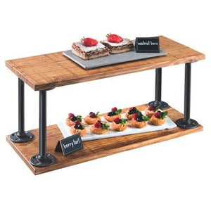 Cal-Mil 3473-99 Madera Rustic Pine 2 Shelf Riser - 24" X 10" X 12"