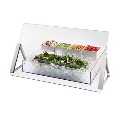 Cal-Mil 3478-4-39 Portable Glass Sneeze Guard - 48"W