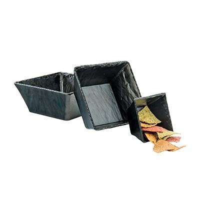 Cal-Mil 3498-8-65M 8" Square Bowl - 3.75"H, Melamine, Slate