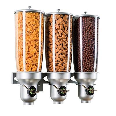 Cal-Mil 3518-3-39FF Wall-Mount Cereal Dispenser with (3) 5 Liter Containers, Platinum