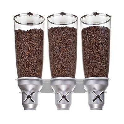 Cal-Mil 3518-3-39 Wall-Mount Cereal Dispenser with (3) 5 Liter Containers, Platinum